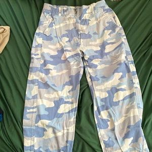 Blue and white stylish cargo pants